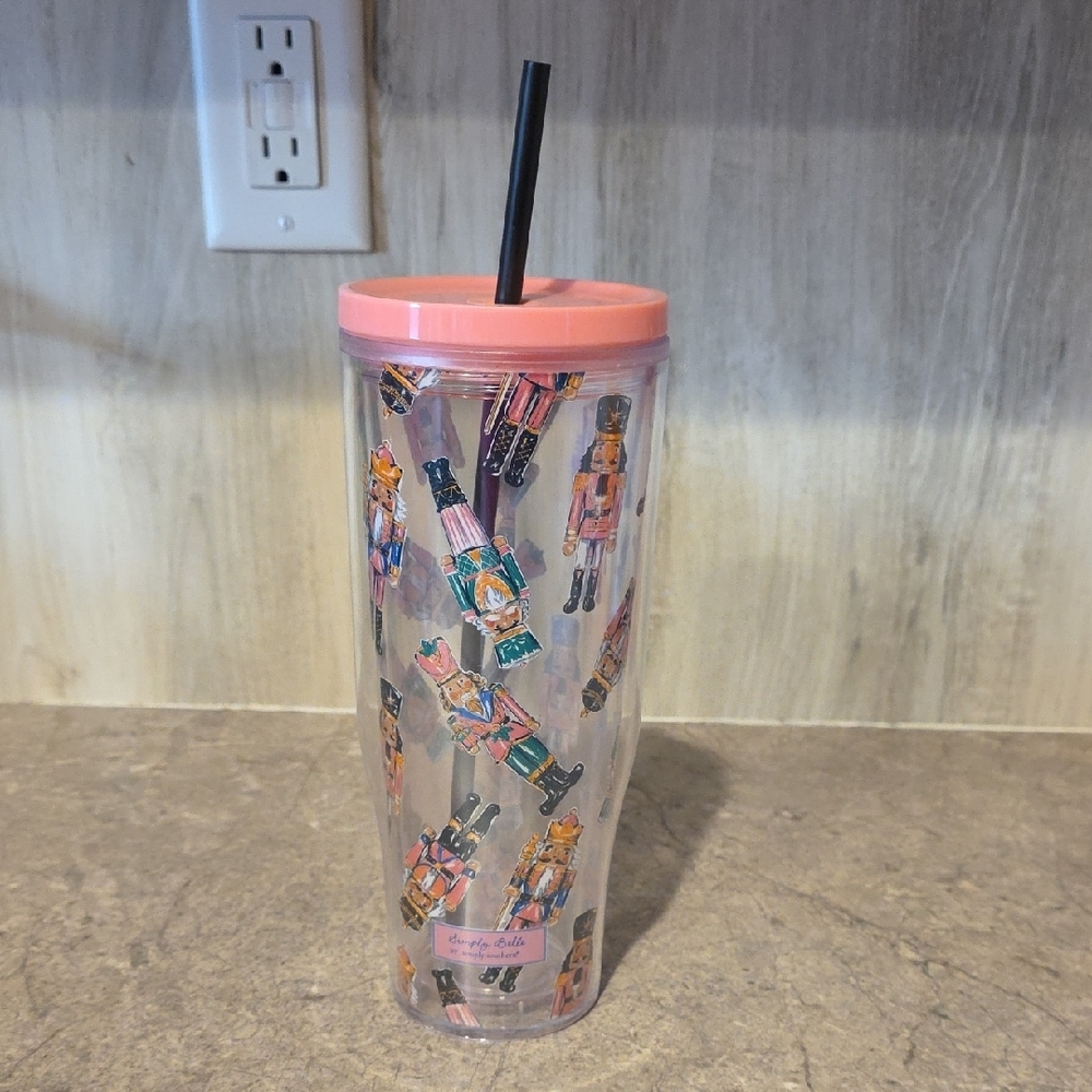 (J63) Simply Southern Nutcracker Tumbler with Pink Lid